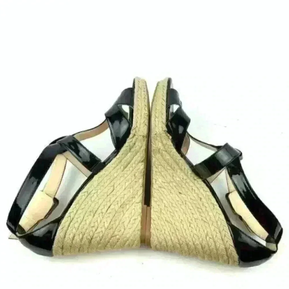 Calvin Klein 10 Emmah Patent Leather Espadrilles